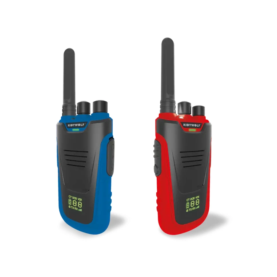Zestaw krótkofalówek Walkie Talkie KIDYTALK - niebiesko-czerwone / Kidywolf
