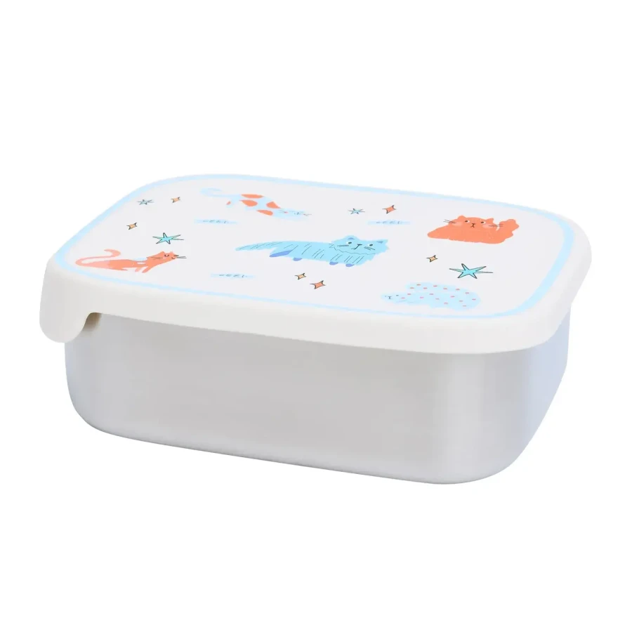 Lunchbox ze stali nierdzewnej z wyjmowanymi przegródkami - Meowtiful Cats / The cotton cloud