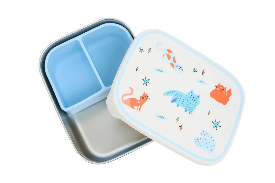 Lunchbox ze stali nierdzewnej z wyjmowanymi przegródkami - Meowtiful Cats / The cotton cloud