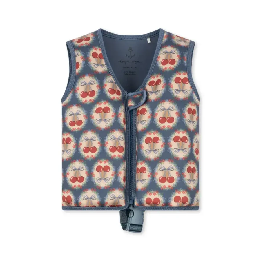 Kamizelka neoprenowa do nauki pływania Ellis - cherry bow blue / Konges slojd