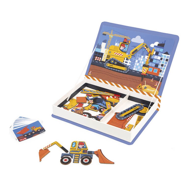 Magnetyczna układanka Plac budowy Magnetibook  / Janod