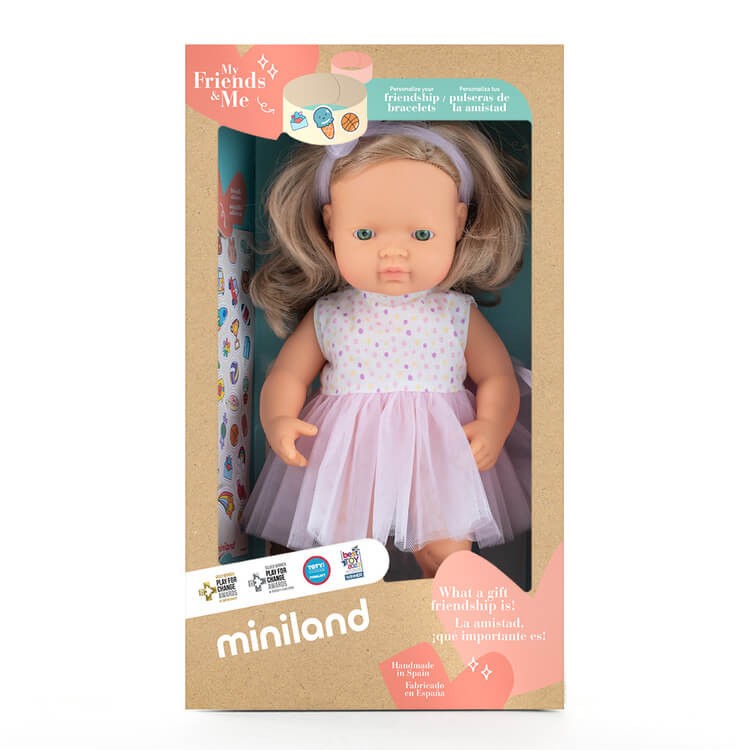 Lalka dziewczynka Europejka Ciemny Blond My Friends & Me, 38cm / Miniland Doll