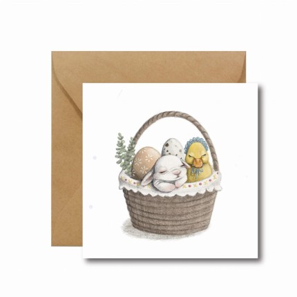 Kartka okolicznościowa na Wielkanoc - EASTER BUNNY / Hi Little