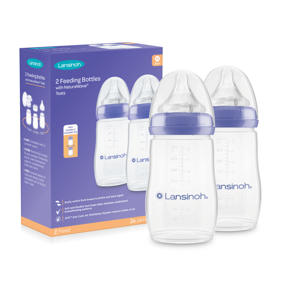Butelki do karmienia ze smoczkami Natural Wave™ - Duo Pack 2 x 240 ml / Lansinoh
