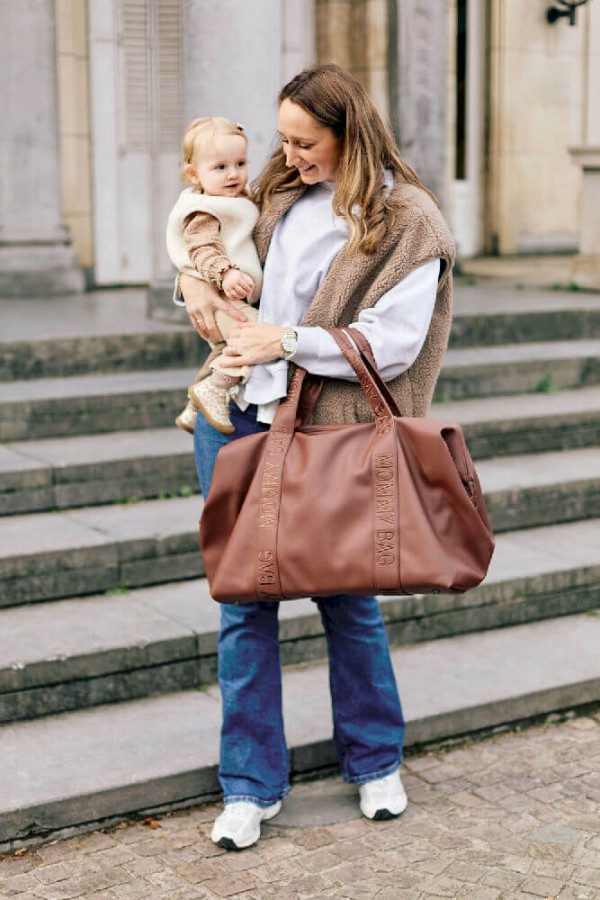 Torba Mommy Bag Signature Vegan Leather Dark Brown / Childhome
