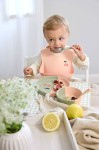 Zestaw sztućców ze stali nierdzewnej z silikonową rączką 3 el. Happy Fruits Cherry / Lassig