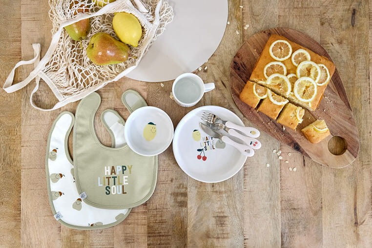 Zestaw śliniaków bawełnianych 5szt. 3m+ Happy Fruits Lemon / Lassig