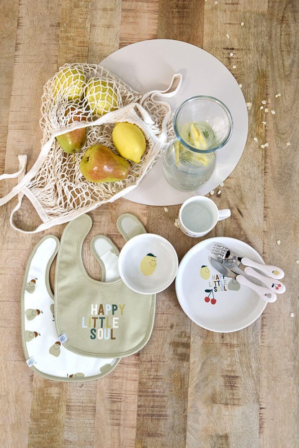Zestaw śliniaków bawełnianych 5szt. 3m+ Happy Fruits Lemon / Lassig
