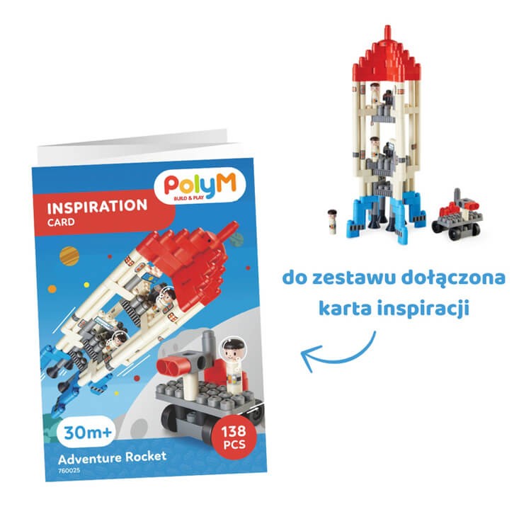 Klocki konstrukcyjne Rakieta 138 el., 2+ /  PolyM