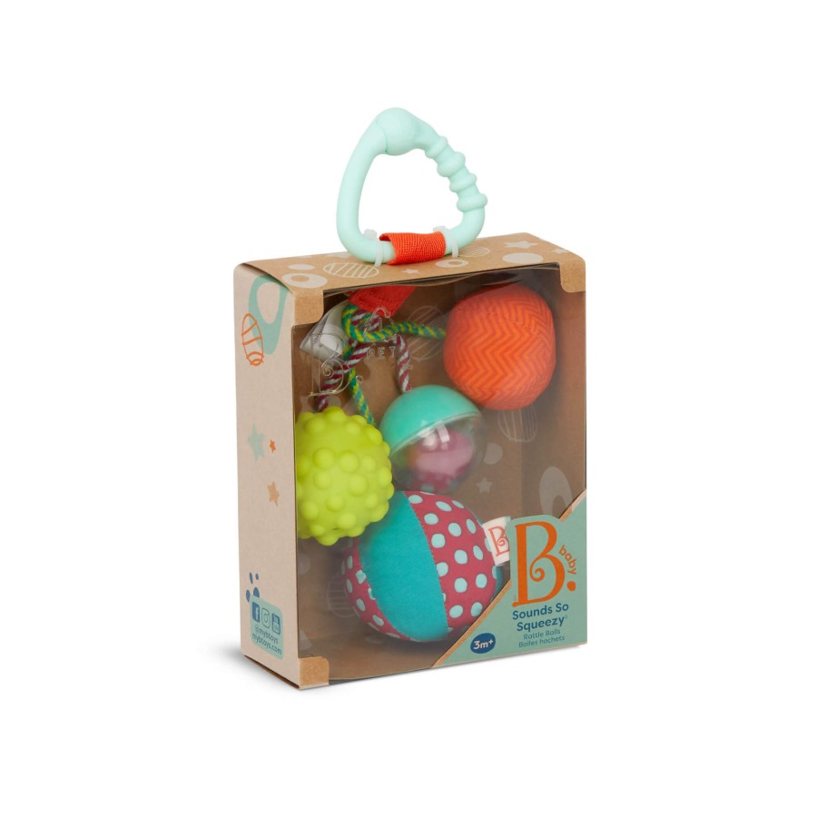 Sounds So Squeezy – gryzak z piłeczkami sensorycznymi / B.Toys