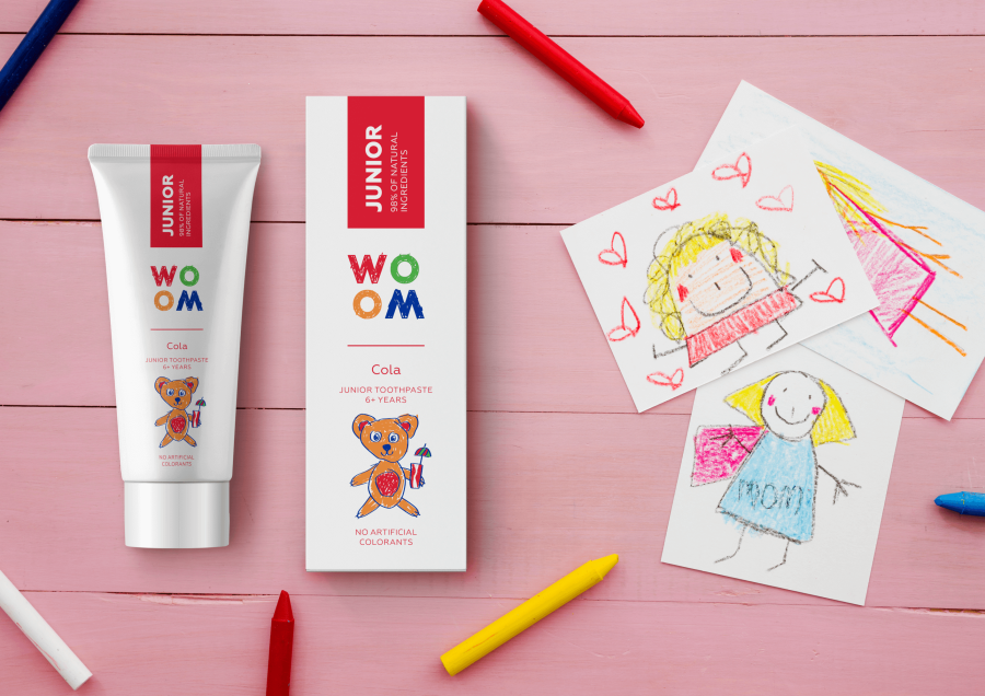 Naturalna pasta do zębów dla dzieci w wieku 6+ lat o smaku gumy balonowej, 50 ml / WOOM