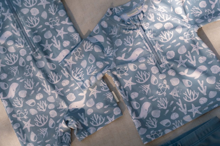 Swimsuit z krótkim rękawem Sea Life Ocean Blue / Little Dutch