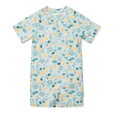 Swimsuit z krótkim rękawem Seashells / Little Dutch
