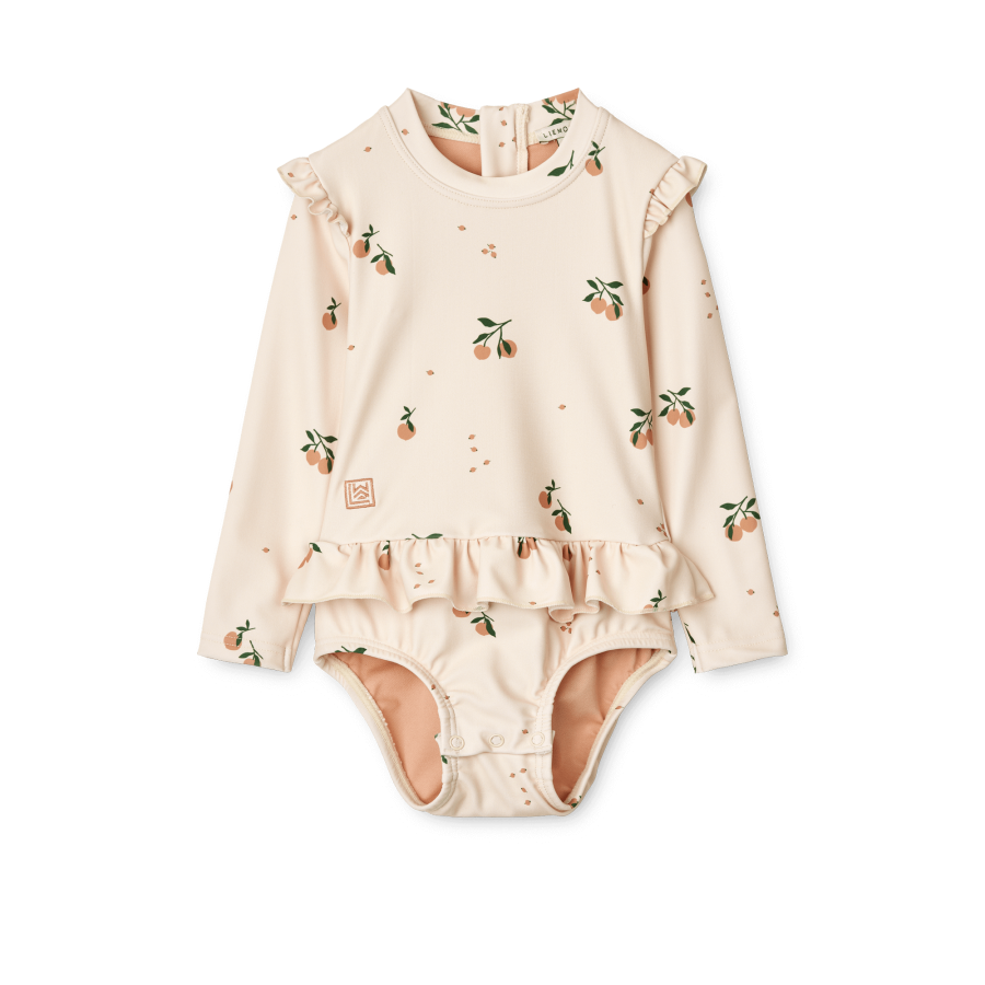 Kostium kąpielowy niemowlęcy UV z długim rękawem Sille - Peach, Sea shell / Liewood