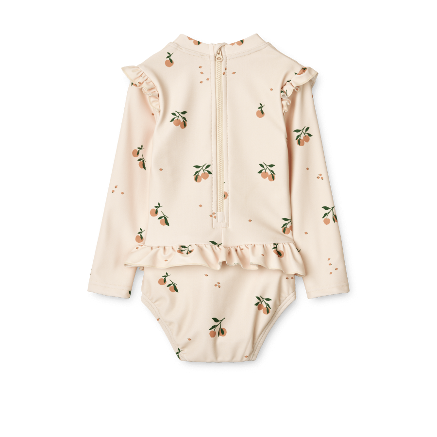 Kostium kąpielowy niemowlęcy UV z długim rękawem Sille - Peach, Sea shell / Liewood