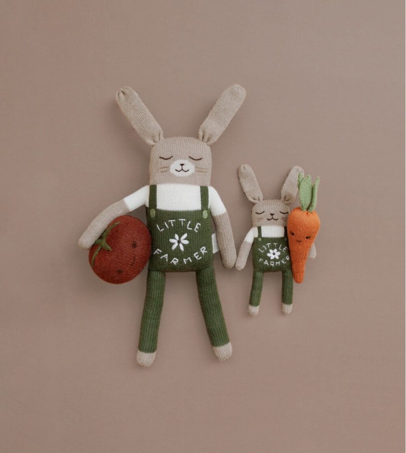 Duży dziergany królik z wełny alpaki - little farmer / Main Sauvage