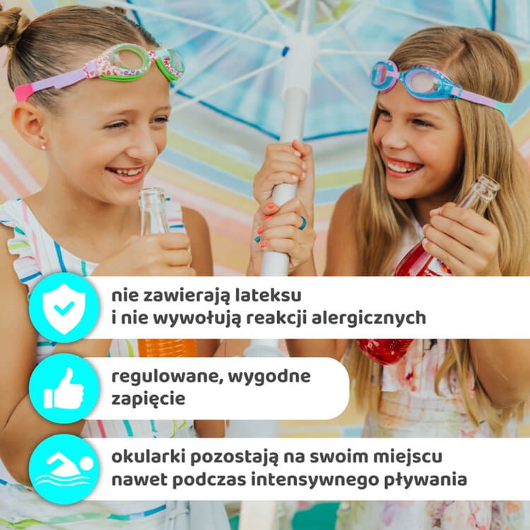 Okulary do pływania Aqua2ude - Uroczy jednorożec turkus 3+ / Bling2o