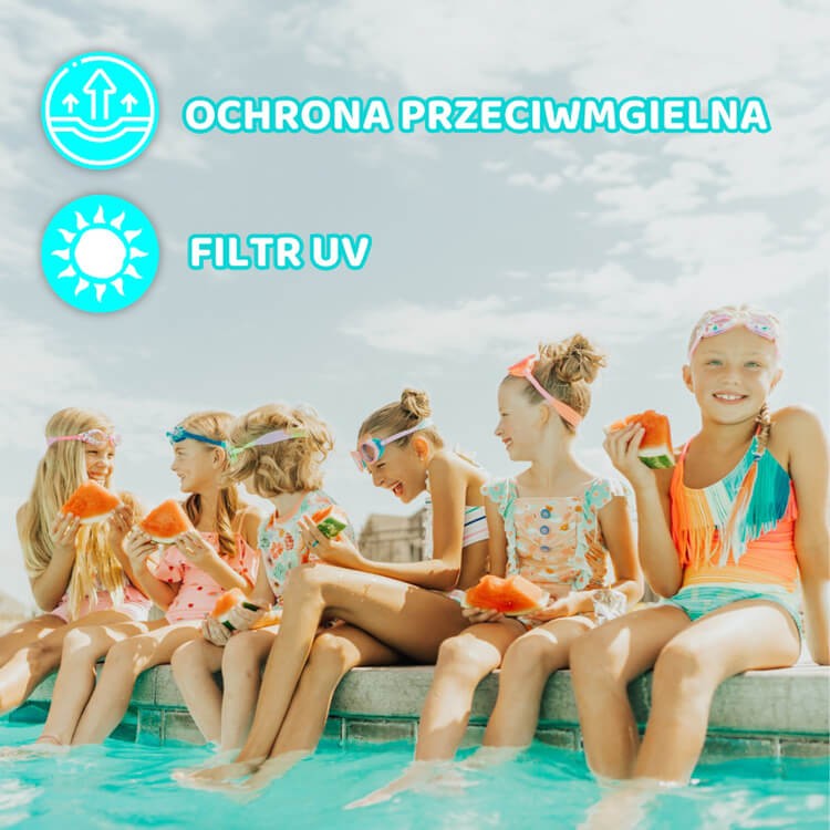 Okulary do pływania Aqua2ude - Uroczy jednorożec turkus 3+ / Bling2o