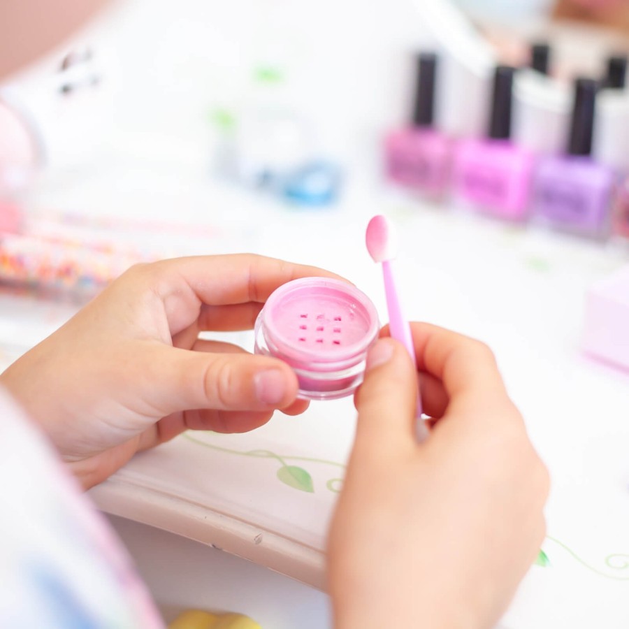 Mini naturalny zestaw do makijażu, cienie do powiek, róż, pomadka i akcesoria / Oh Flossy