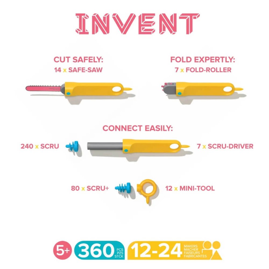 Zestaw narzędzi do konstruowania DIY - Invent 360 el. / Makedo