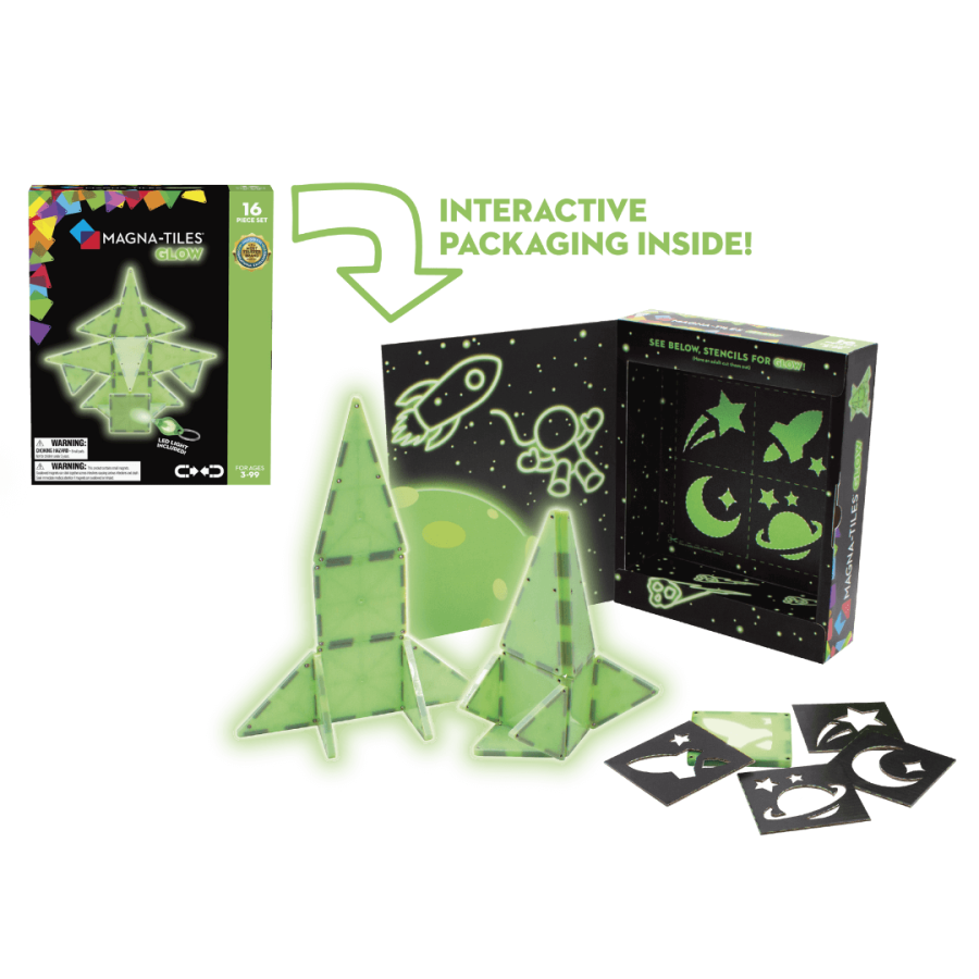 Klocki magnetyczne Glow 16 el. / Magna-Tiles