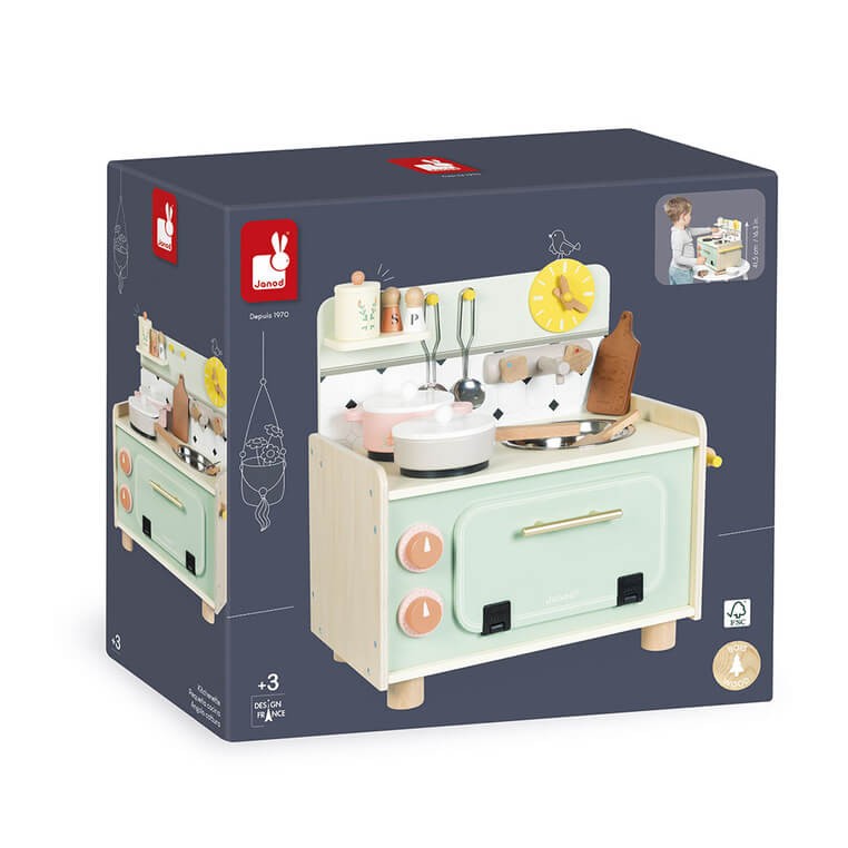 Mała drewniana kuchnia z 9 akcesoriami Shiny Grandma 3+ / Janod