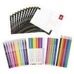 Zestaw przyborów do kolorowania kredki flamastry Coloring box 42 el. 3+ / Janod