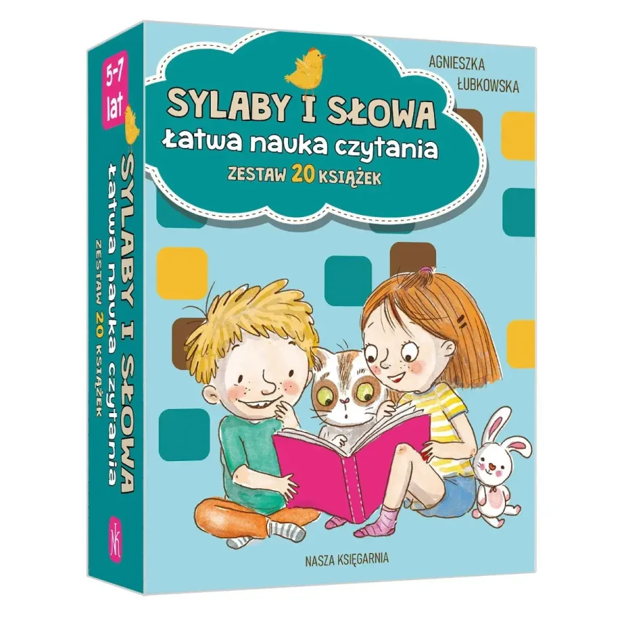 Sylaby i słowa. Łatwa nauka czytania - zestaw 20 książek / Wydawnictwo Nasza Księgarnia