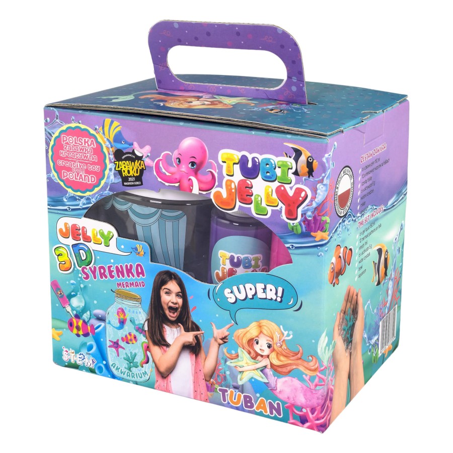 Zestaw Tubi Jelly 6 kolorów + małe akwarium - syrenka / Tuban
