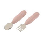 Zestaw pierwszych sztućców ze stali nierdzewnej Cotton candy / Beaba