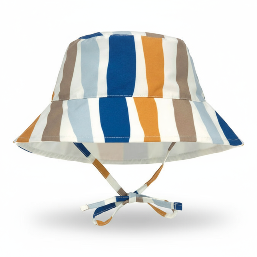 Dwustronny kapelusz przeciwsłoneczny UV80 Splash & Fun Fale blue-nature / Lassig