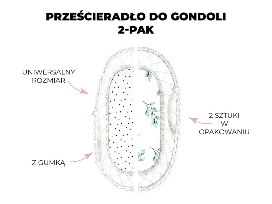 Prześcieradło do gondoli We Care 2-pak Kropki-Bloom / Sleepee