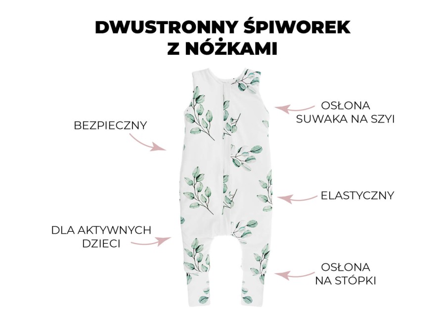 Dwustronny śpiworek z nóżkami Bohemian Sand - Bohemian Botanic / Sleepee