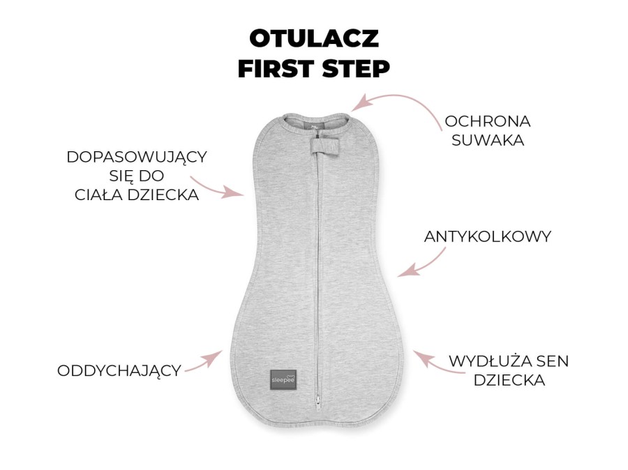 Otulacz FIRST STEP Melanżowy Jasny Szary / Sleepee