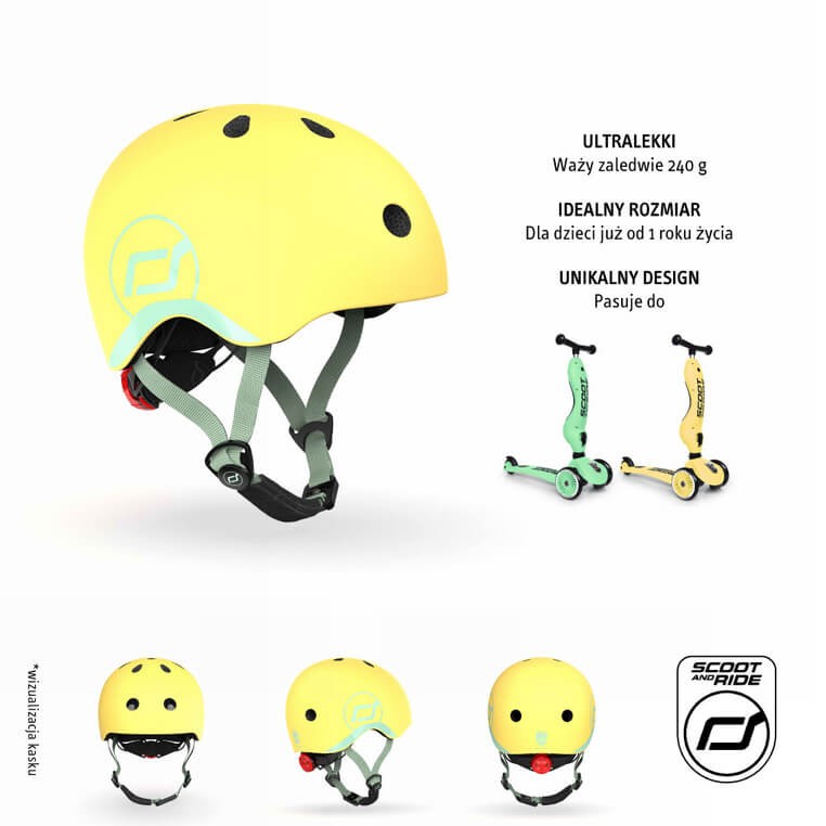 Kask XXS-S dla dzieci 1rż+ Lemon / Scootandride
