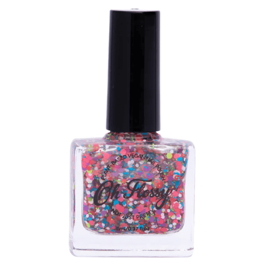 Lakier do paznokci Konfetti, 12 ml, bio brokat, roślinna formuła / Oh Flossy