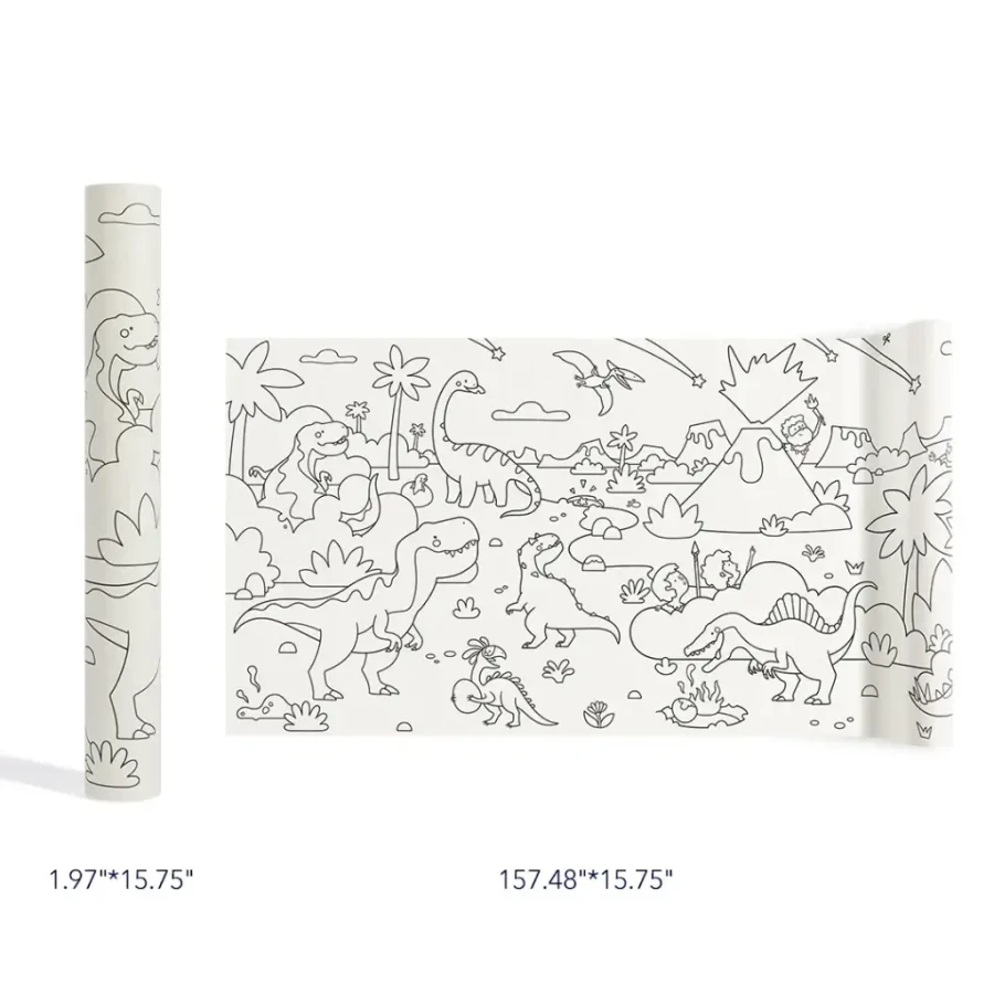 Kolorowanka w rolce samoprzylepna - Dinozaury / Mideer