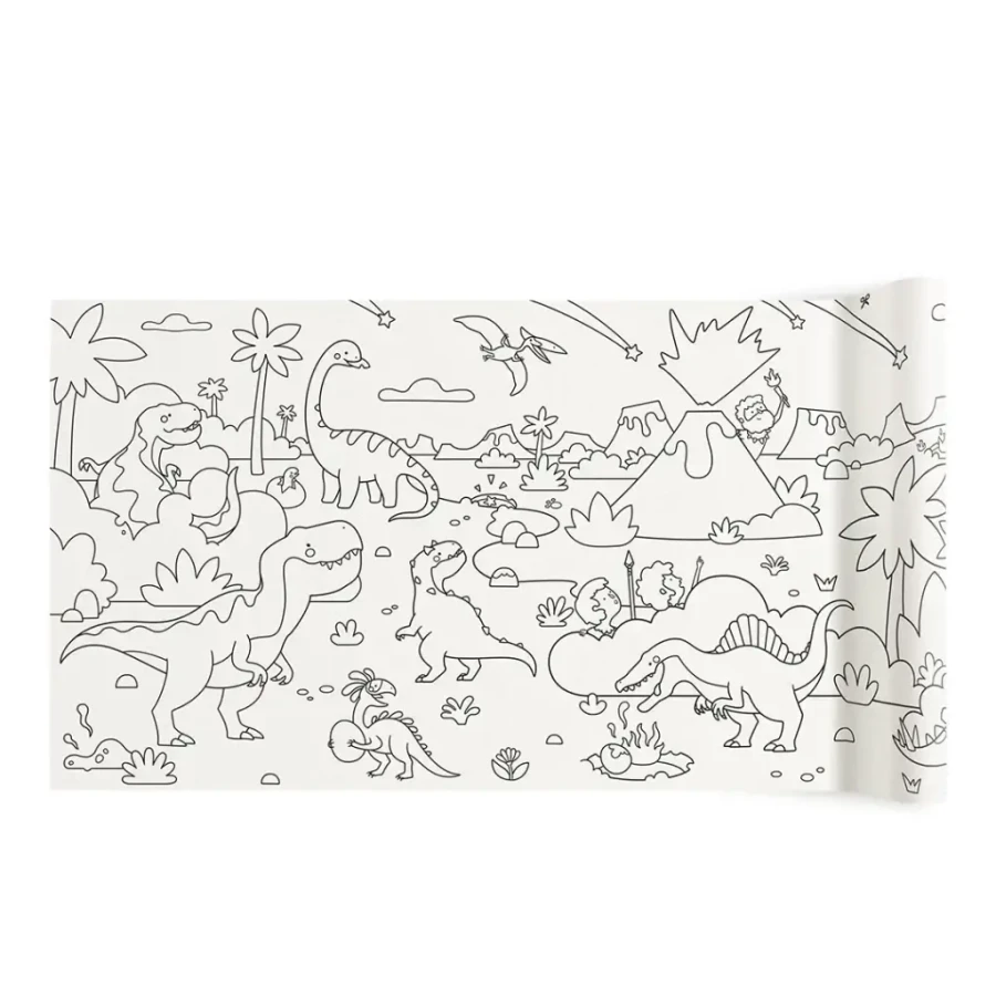 Kolorowanka w rolce samoprzylepna - Dinozaury / Mideer