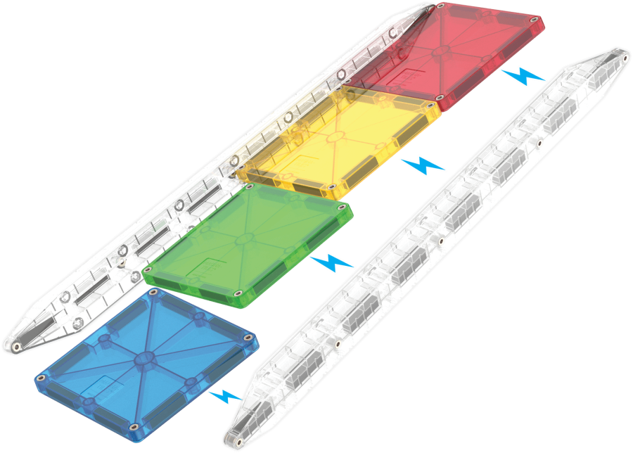 Klocki magnetyczne Rail Racers XL 90 el. / Magna-Tiles