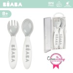 Sztućce plastikowe w etui Grey / Beaba
