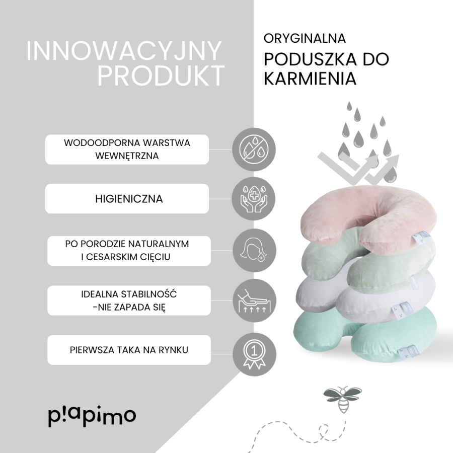 Poduszka do karmienia Jersey z wodoodpornym wkładem - Latte / piapimo