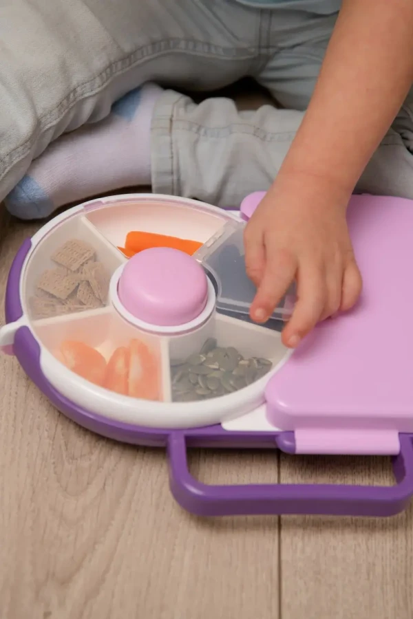 LUNCHBOX & SNACK SPINNER 2IN1 śniadaniówka dla dzieci, Grape Purple / GOBE
