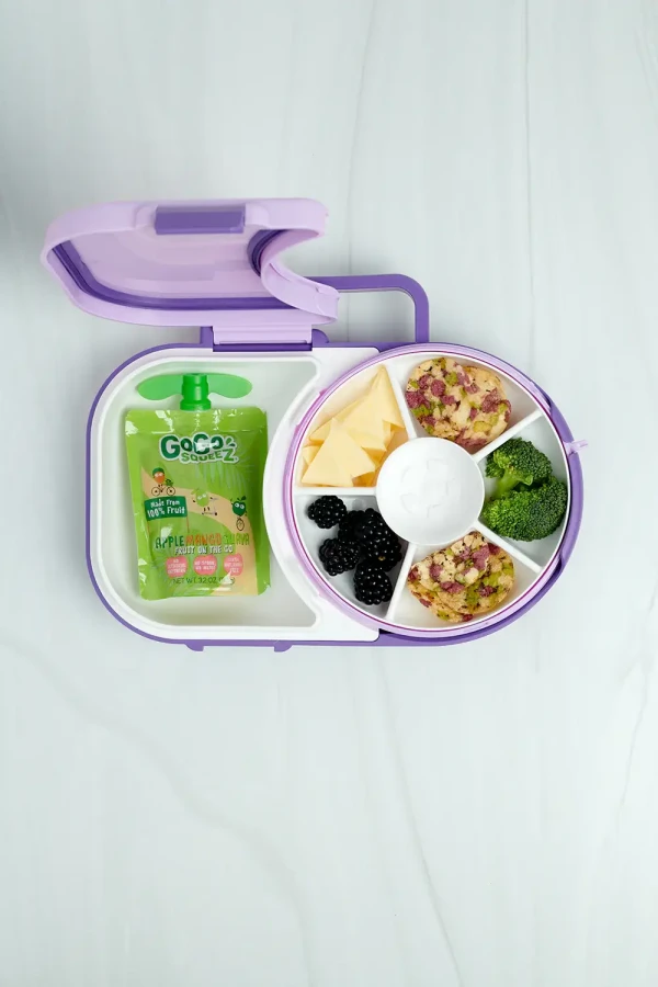 LUNCHBOX & SNACK SPINNER 2IN1 śniadaniówka dla dzieci, Grape Purple / GOBE