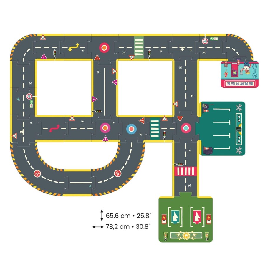 Puzzle kartonowe ULICE CRAZY MOTORS / Djeco