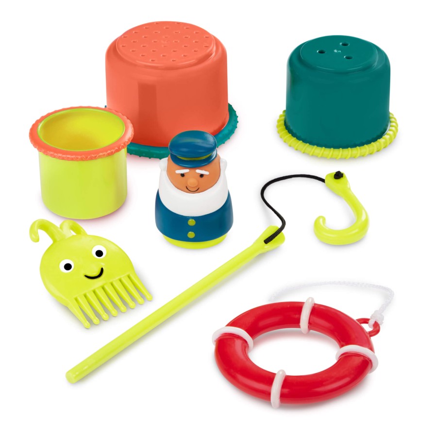 Fish & Splish – statek z akcesoriami - wersja jasnoniebieska / B.Toys