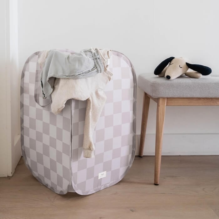 Kosz na pranie i zabawki Pop-up Checkerboard Beige / 3 Sprouts