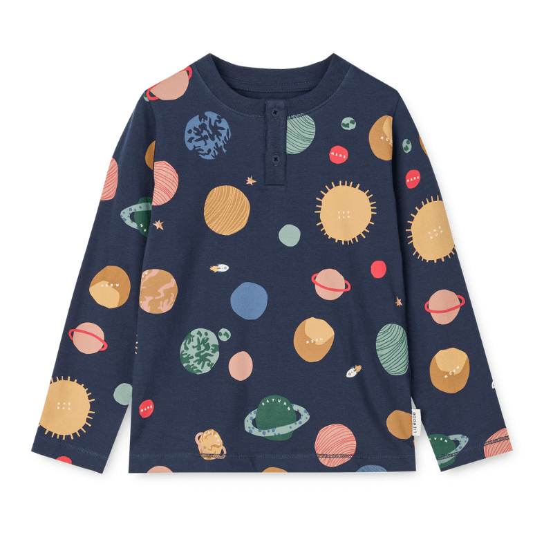 Zestaw piżamy z nadrukiem Wilhelm - universe, classic navy / Liewood