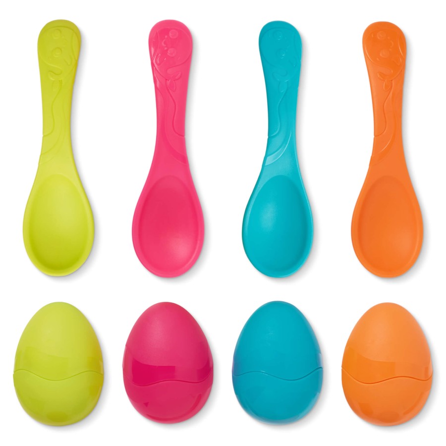 Egg & Spoon Racers - zestaw do zabawy w wyścigi z jajkami na łyżkach / B.Toys