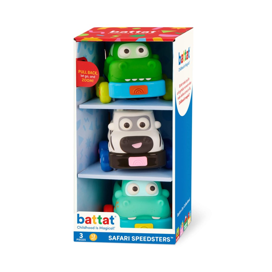 Safari Speedsters – zestaw 3 autek-zwierzątek z napędem / B.Toys