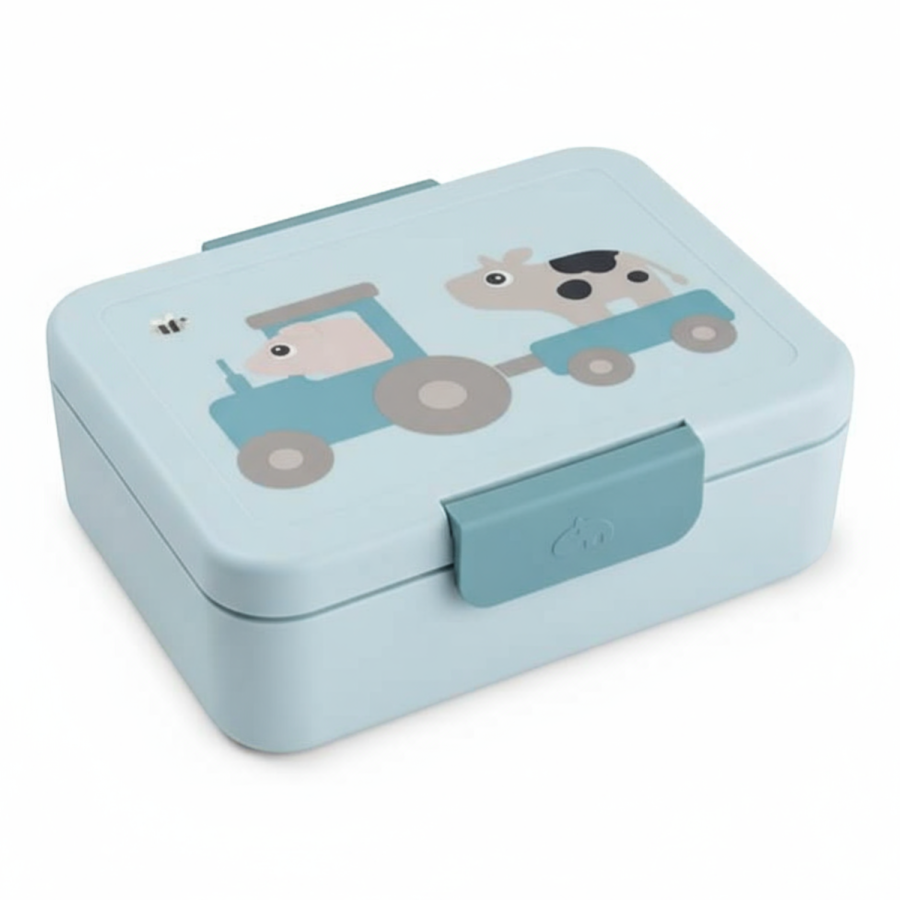 Lunchbox dla dziecka z podziałką Tiny Farm Blue / Done by Deer